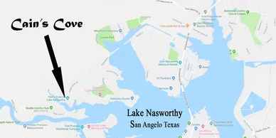 Map to cains cove