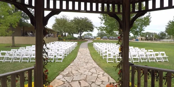 Guest chairs from gazebo