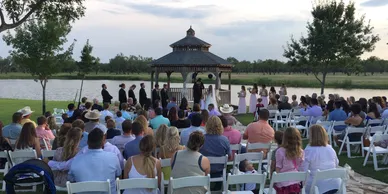 People sitting at wedding