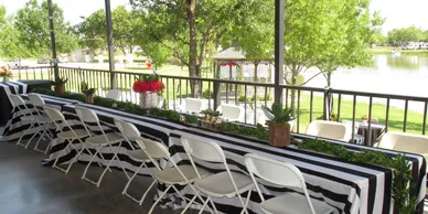Table overlooking lake