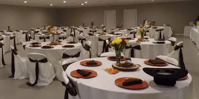 Tables set up for reception